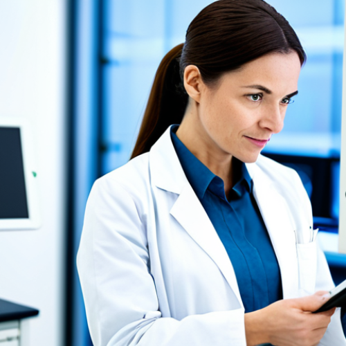 Home 4 A professional female scientist, mid-30s, wearing a modest, clean lab coat, standing confidently in a modern, well-lit research laboratory. The background features blurred scientific equipment and pristine surfaces, conveying an atmosphere of precision and discovery. She holds a tablet displaying abstract scientific data, looking thoughtfully. This is a professional close-up shot, with a natural pose and soft, bright lighting, emphasizing trust in scientific research. fully clothed, appropriate attire, modest clothing, safe for work, perfect anatomy, correct proportions, well-formed hands, proper finger count, natural body proportions, professional, appropriate content, family-friendly.