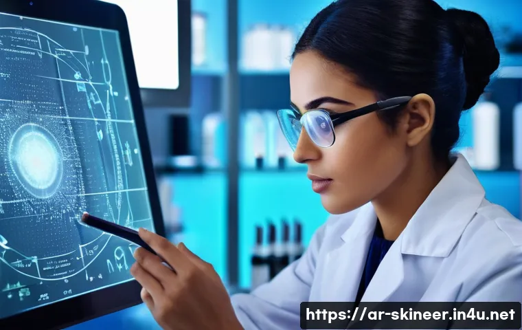 스킨케어 트레이너가 되는 방법 - **Prompt 1: The Studious Skincare Scientist**
    "A portrait of a focused young Arab woman in her l...